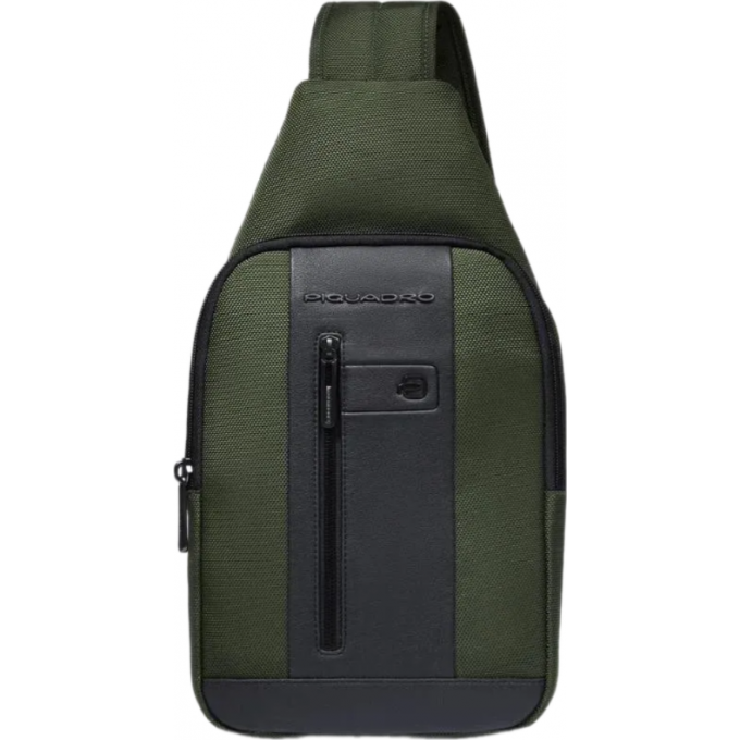 Рюкзак слинг мужской PIQUADRO хаки ткань/натуральная кожа CA4536BR2/VE2 Рюкзак слинг мужской PIQUADRO хаки ткань/натуральная кожа CA4536BR2/VE2